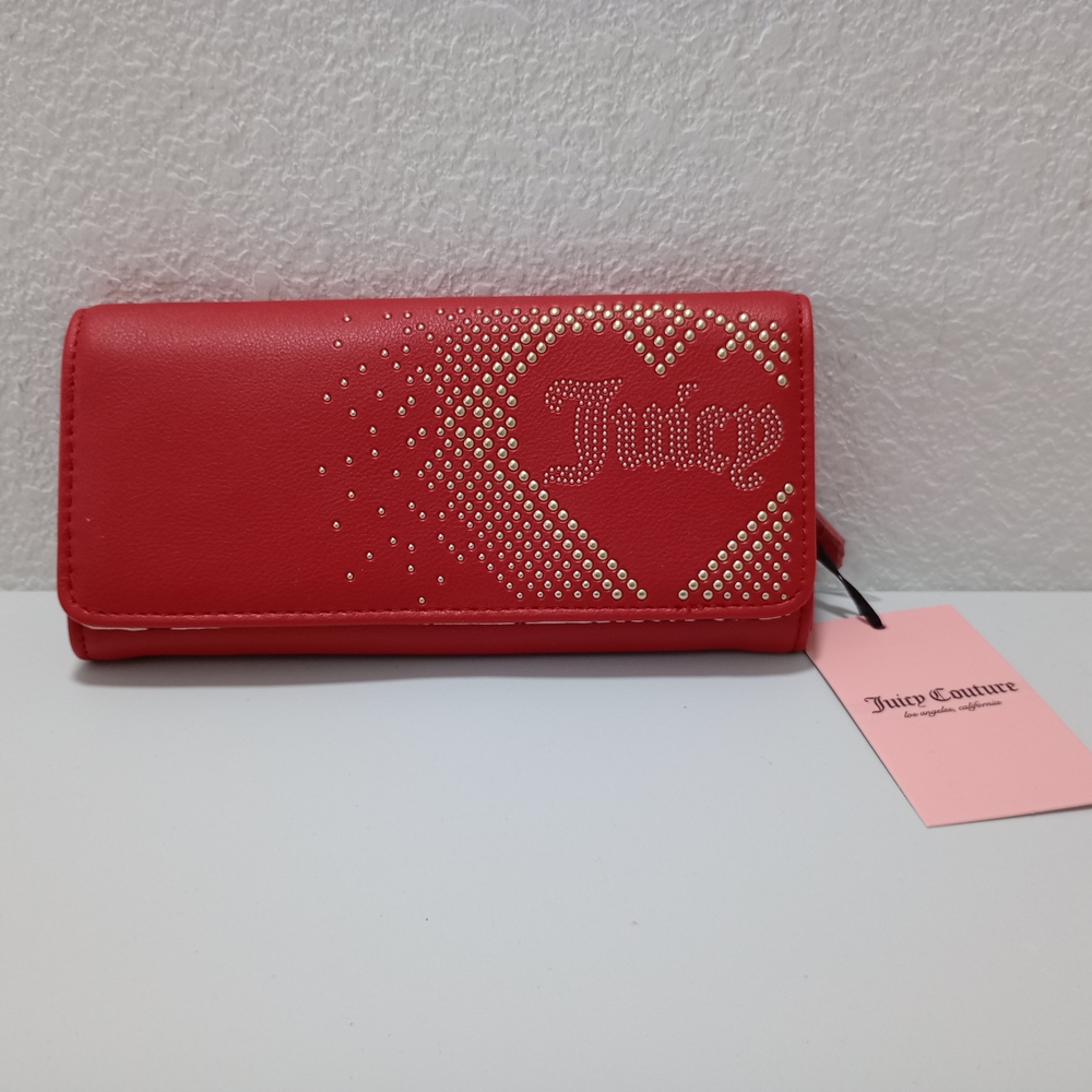 NWT  Juicy Couture Red Wallet With Gold Accents